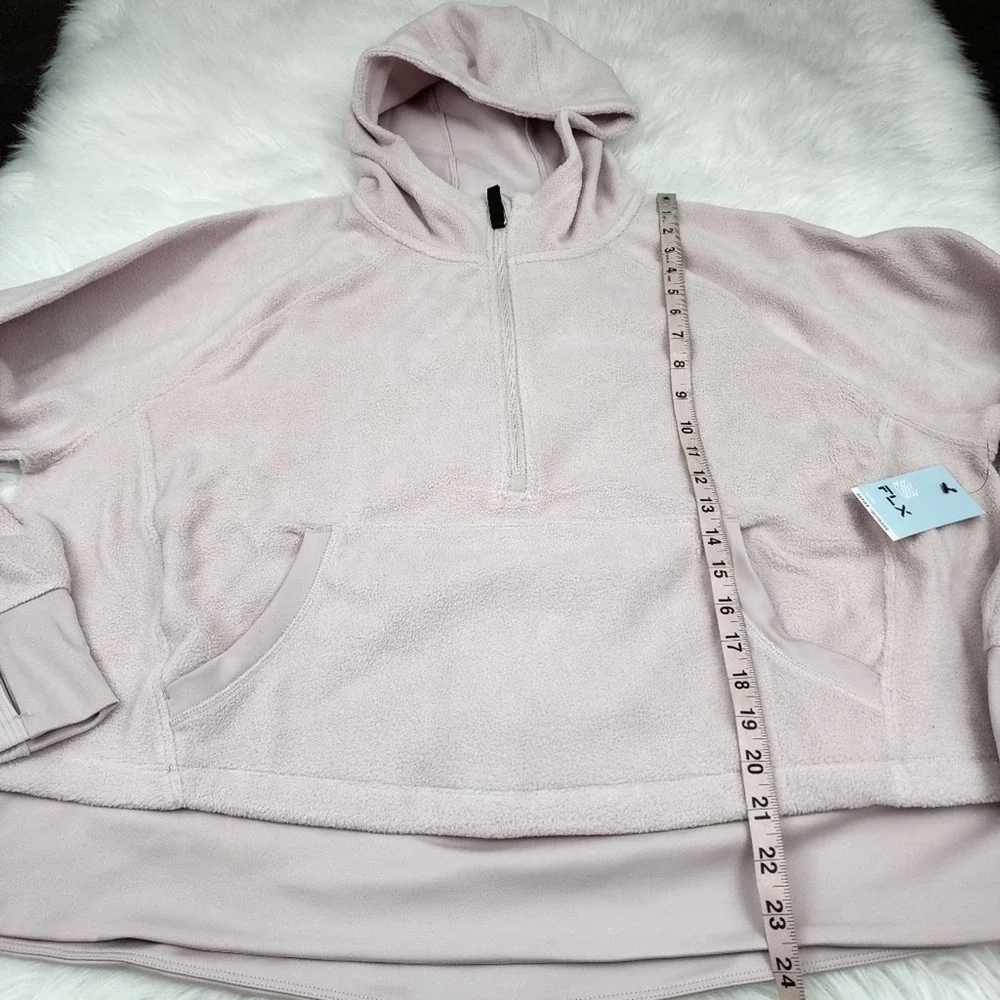 MSRP $60 NWT FLX Ascent 1X Half Zip Pink Fleece Hoodie - Picture 4 of 7
